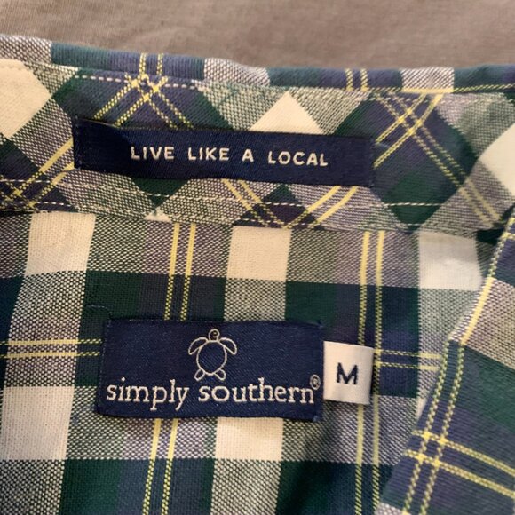 Simply Southern Plaid Men's Casual Long Sleave Button Down Shirt, Size Medium - Picture 5 of 6